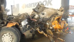 В Рязани произошло столкновение трех грузовых автомобилей