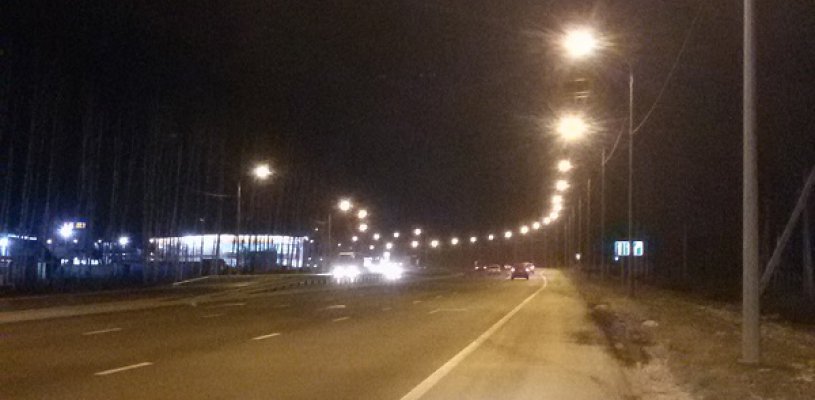 На развязке у М5Молла включили освещение на ветке "в центр"