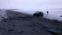 На М6 "Каспий" произошло столкновение грузового автомобиля MAN и KIA Sportage