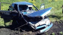 В Милославском районе ВАЗ-2115 улетел в кювет