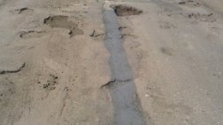 "Провокационная" разметка поверх грязи и луж демаркирована