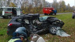 На 263 километре М5 дорогу не поделили ПАЗ и Hyundai Santa Fe
