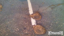 В Рязанской области вновь найдена дорога с разметкой поверх ям и грязи