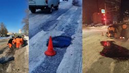 Не смотря на сильные морозы в Рязани продолжают ремонт автомобильных дорог