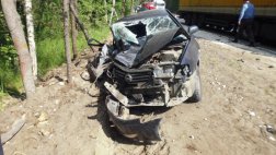 В Клепиковском районе на 21 км дороги Клепики-Рязань Nissan влетел под фуру из Польши