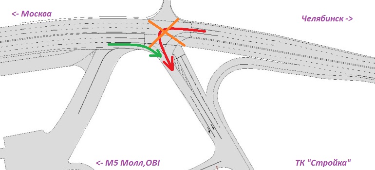 Дорожники закрывают поворот к "Стройке", М5Моллу и OBI